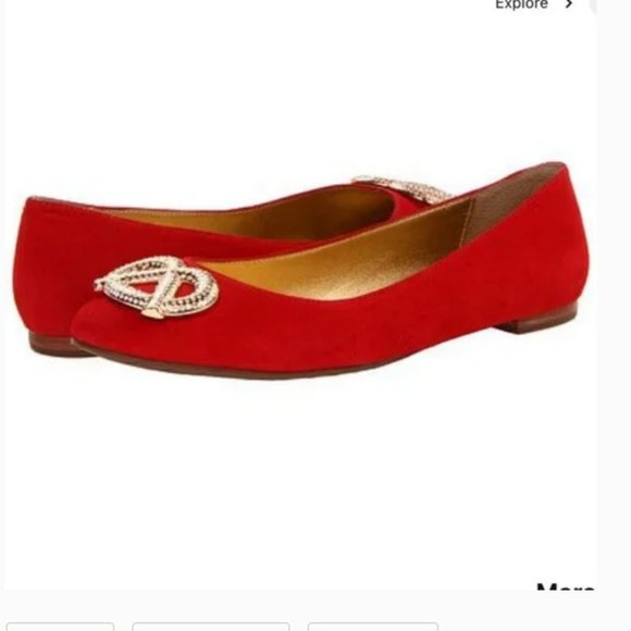 kate spade red telly pretzel flats shoes size 7.5 - Picture 1 of 5